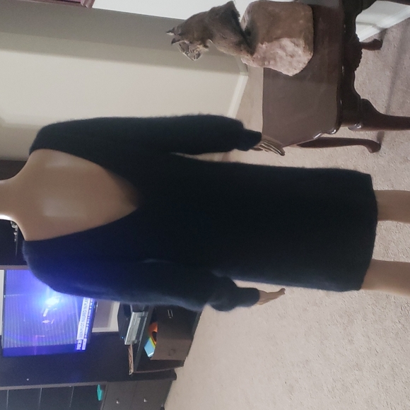 Esprit m angora lambs wool blend fuzzy puff longsleeve scoop front v back - Picture 7 of 11